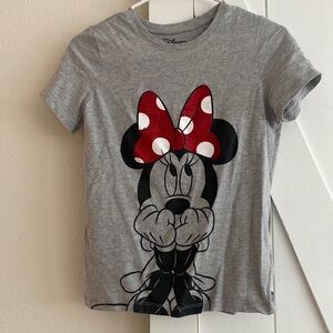 Disney Gray and Red Minnie Mouse Short Sleeve Tee Kids Girls Size XL
